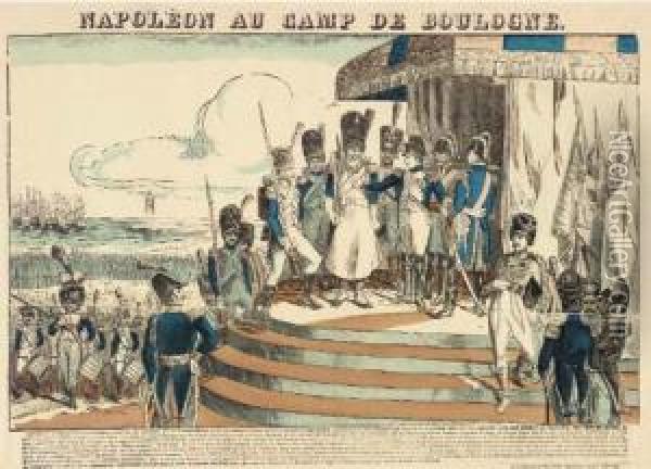 Napoleon Au Camp De Boulogne Oil Painting - Jean Charles Verbrugge