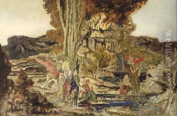 The Pierides Oil Painting - Gustave Moreau