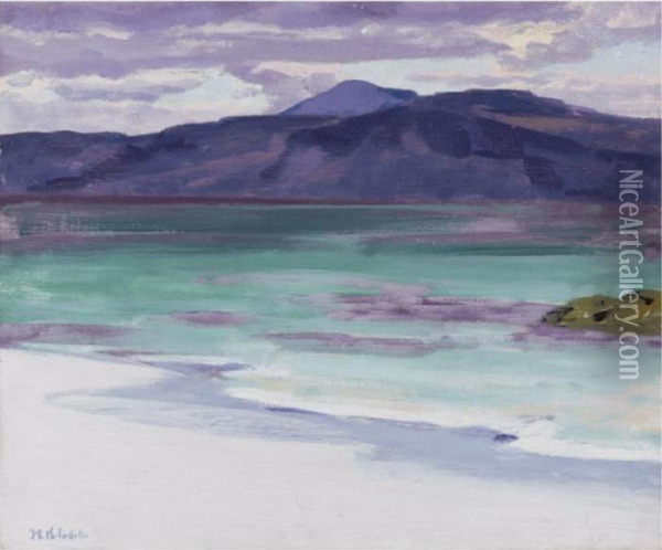 Iona, Looking Towards The Isle Of Mull And Ben More Oil Painting - Francis Campbell Boileau Cadell