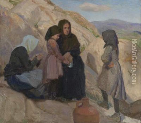 An Der Quelle Oil Painting - Rudolf Gudden