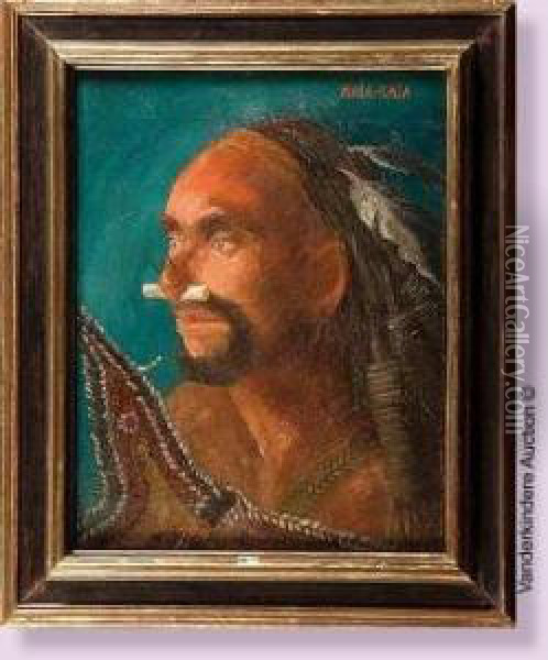 Portrait De Kaia-kaia Oil Painting - Petrus Vertenten
