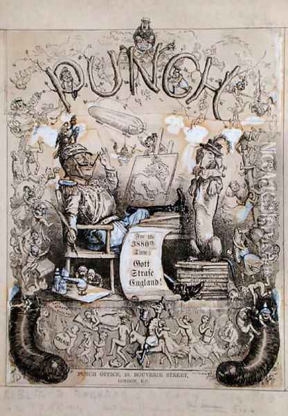 In the Soup, illustration for the cover of Punch magazine Oil Painting - Frederick Henry Townsend