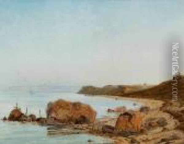 A Pair Of Coastal Scenes Oil Painting - Janus Andreas La Cour