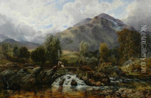 In The Highlands Oil Painting - Thomas Clark