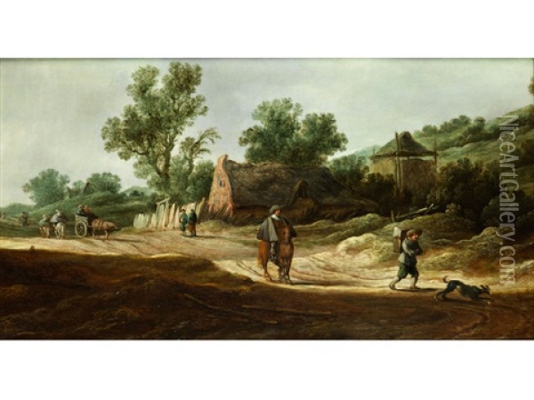 Hugelige Landschaft Mit Einem Bauerngehoft An Einem Sandweg Oil Painting - Pieter de Neyn