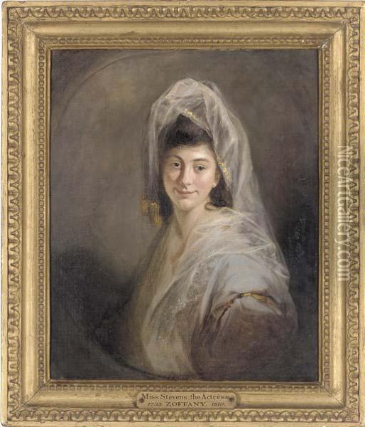 Portrait Of Miss Stevens Oil Painting - Johann Zoffany