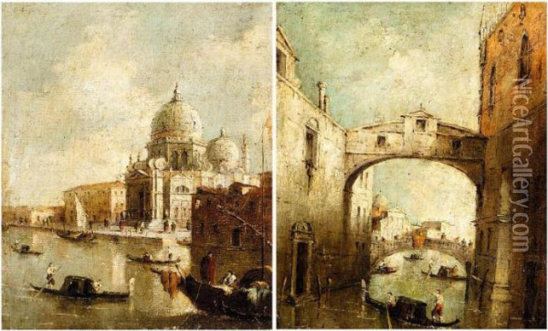 Venice, A View Of The Rialto Bridge From The North Oil Painting - Francesco Guardi