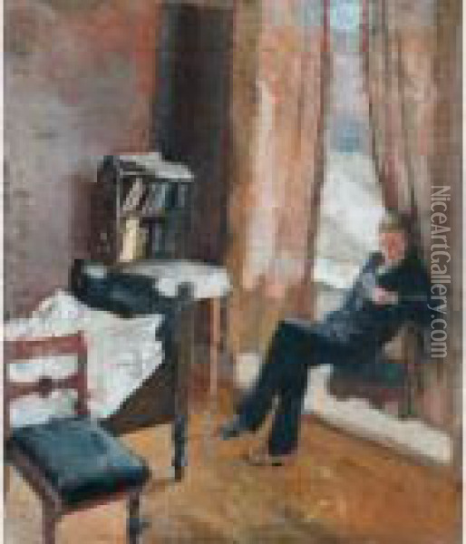 Andreas Leser (andreas Reading) Oil Painting - Edvard Munch