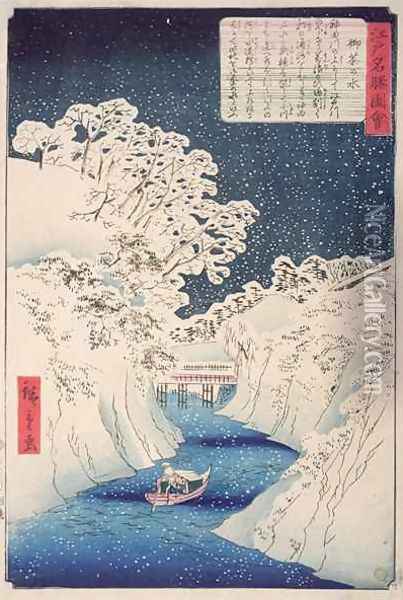 Views of Edo Oil Painting - Utagawa or Ando Hiroshige