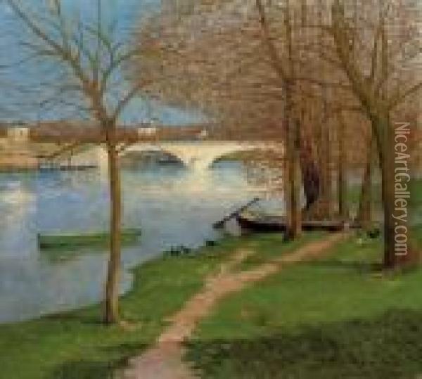 Pont Sur La Loire Oil Painting - Maxime Maufra