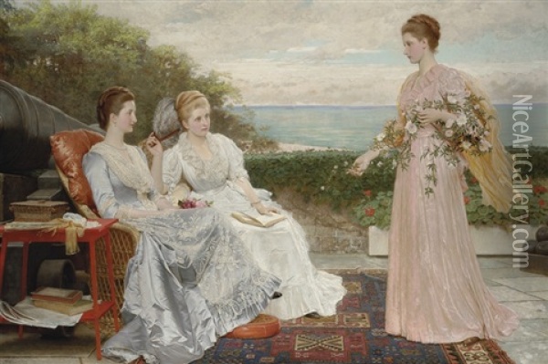 The Ramparts, Walmer Castle Oil Painting - Charles Edward Perugini