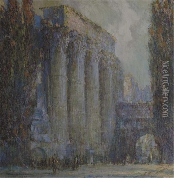 The Temple Of Mars Ultor, Rome Oil Painting - George Wharton Edwards
