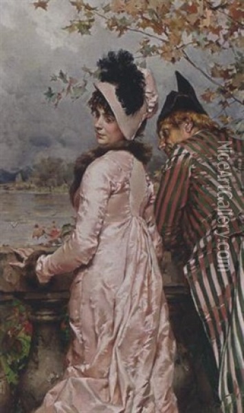 The Flirtation Oil Painting - Frederik Hendrik Kaemmerer
