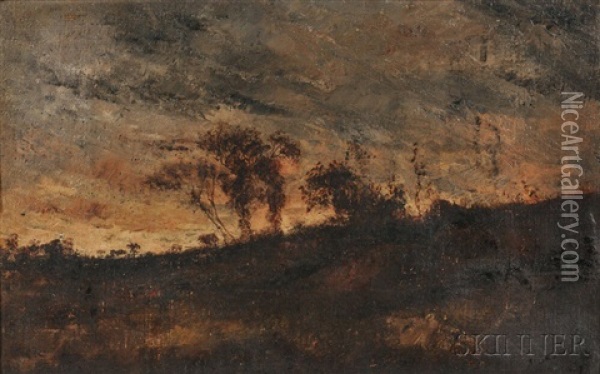 Crepuscule Nuageux Oil Painting - Theodore Rousseau