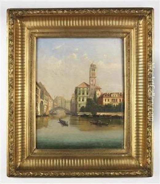 Ansicht Aus Venedig Oil Painting - J. Wilhelm Jankowsky