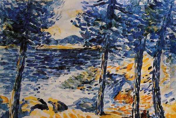 Pines by the Sea Oil Painting - Henri Edmond Cross