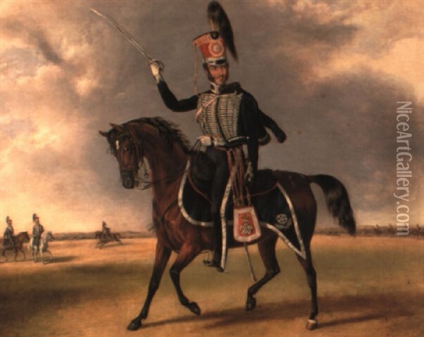 Lieutenant Colonel Lord Girantham Of The Yorkshire Hessians Oil Painting - John E. Ferneley