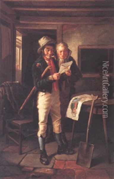 The Letter Oil Painting - Charles Hunt