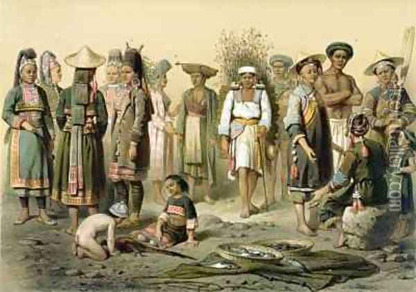 Mixed Populations from South of Yunnan China Oil Painting - Louis Delaporte