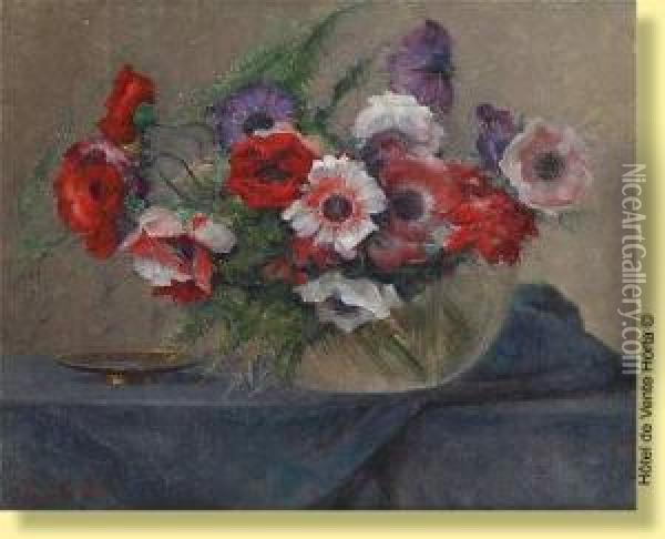 Composition Florale Oil Painting - Henri Moreau