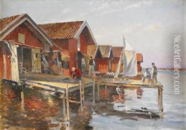Fiskelage - Bohuslan Oil Painting - Johan Erik Ericson
