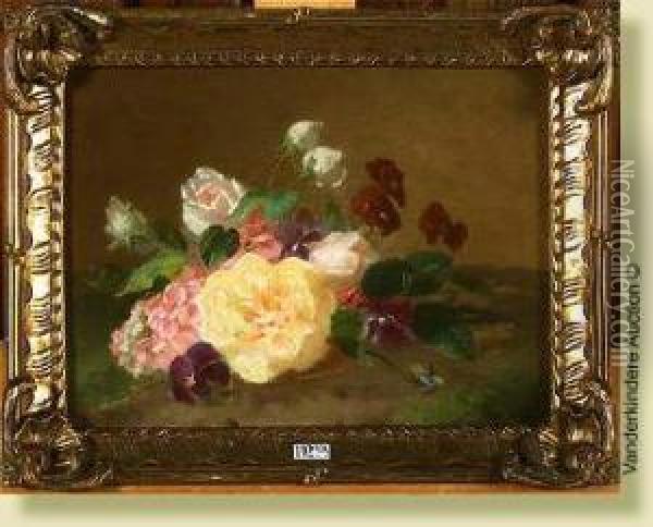 Bouquet De Fleurs Oil Painting - Henri Robbe