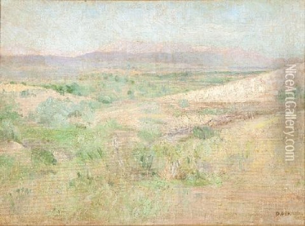 Landscape, Attica Oil Painting - Odysseas Fokas