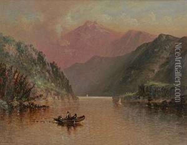 Mountain Lake Oil Painting - Granville Perkins