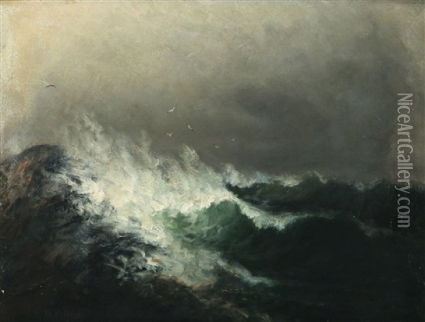 Seascape Oil Painting - Elbridge Wesley Webber