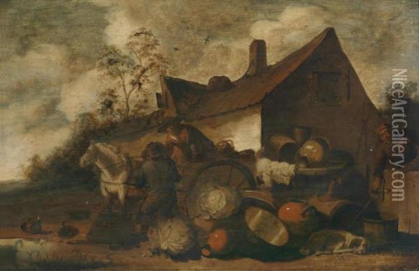 Leaving For The Market Oil Painting - Adriaen Lievensz van der Poel