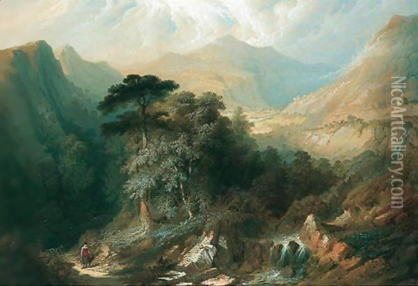 The Vale Of The Conway Oil Painting - Samuel Lines