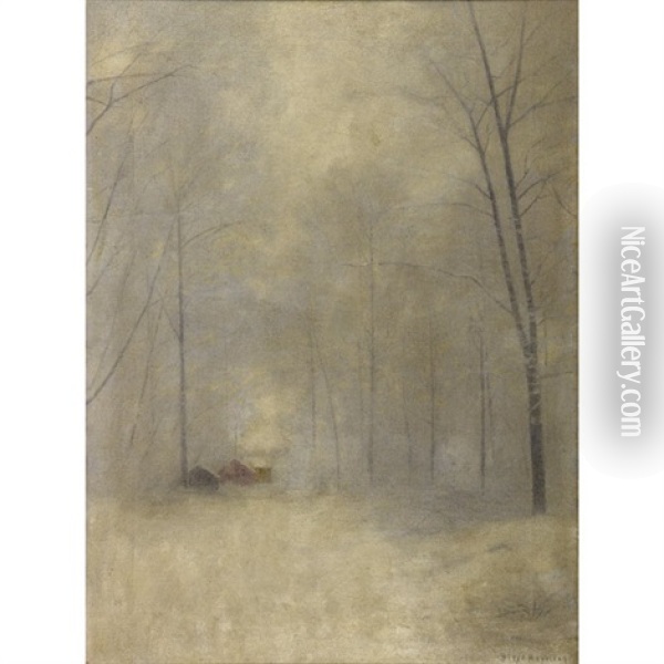 Untitled, Winter At Woodstock Oil Painting - Lovell Birge Harrison
