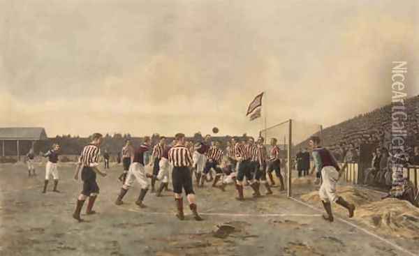 Aston Villa v Sunderland Oil Painting - Thomas Marie Madawaska Hemy