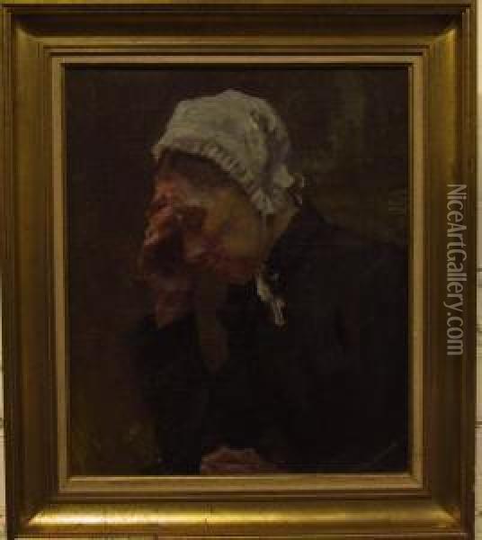 Treurende Vrouw Oil Painting - Albert Sohie