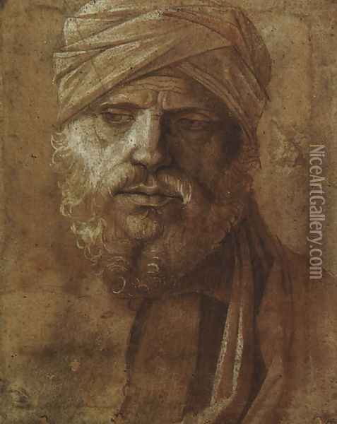 Man with a Turban Oil Painting - Giovanni Bellini