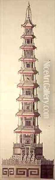 Design for a fountain pagoda Oil Painting - Sambrooke Freeman