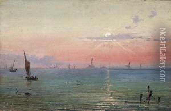 Abendstimmung Am Meer. Oil Painting - Domenico, Dominique Trachel