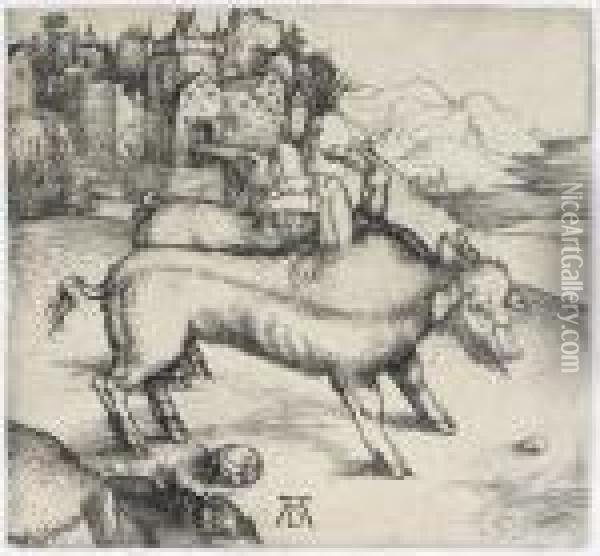 The Monstrous Pig Of Landser Oil Painting - Albrecht Durer