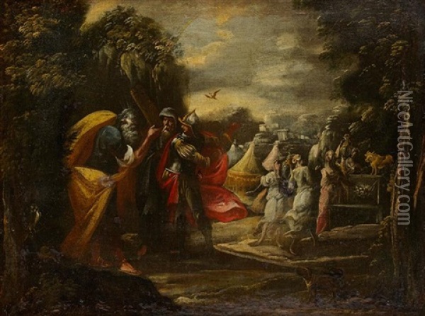 L'adoration Du Veau D'or Oil Painting - Giovanni Andrea (il Mastelletta) Donducci