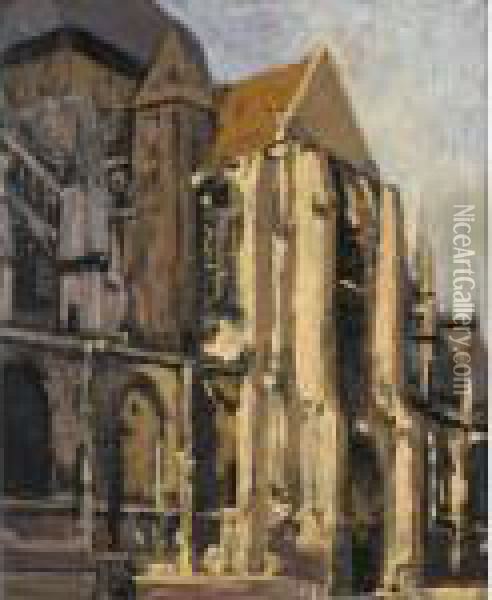 South Facade Of St Jacques Dieppe Oil Painting - Walter Richard Sickert