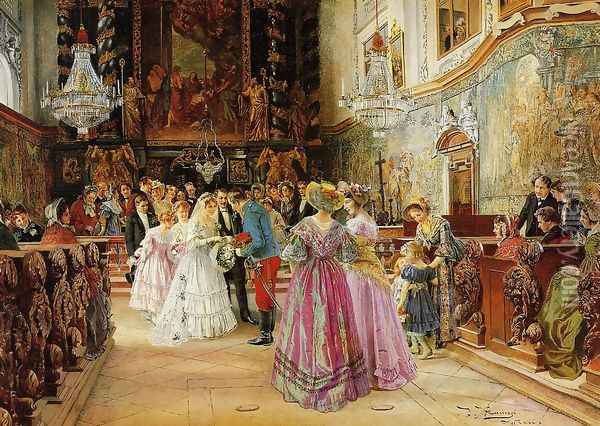The Wedding Oil Painting - Johann Hamza