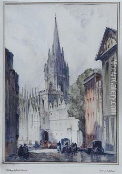 View Of St. Mary The Virgin Church Oil Painting - Andrew F. Affleck