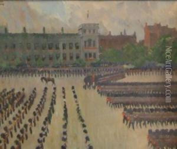 Changing Of The Guard Oil Painting - Greville Irwin