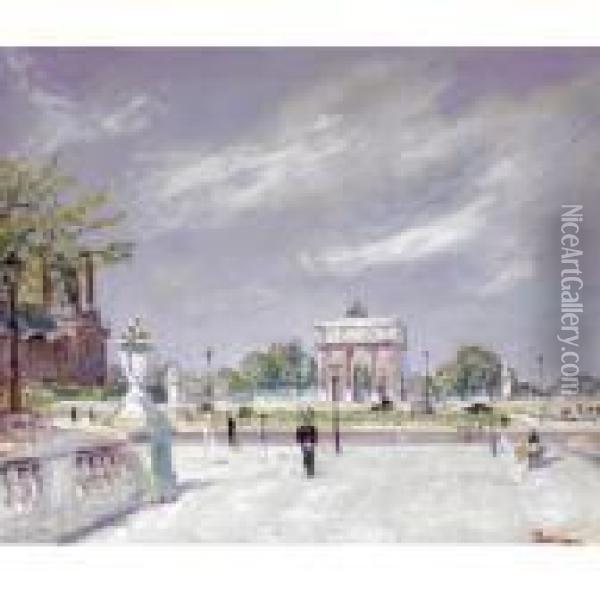Les Tuileries Oil Painting - Lucien Adrion