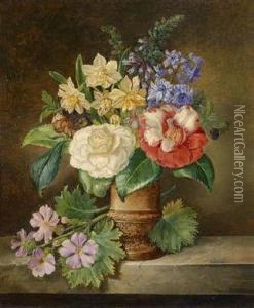 Bouquet Of Flowers With Daffodils Oil Painting - Franz Xaver Petter