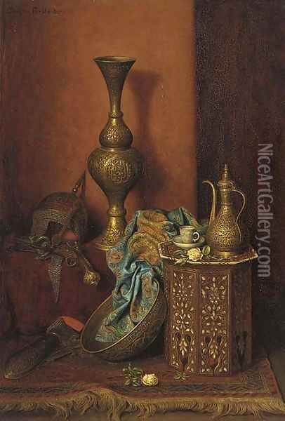 An arabic still life Oil Painting - Camilla Edle Von Malheim Friedlander