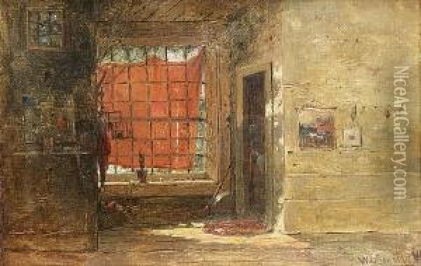 An Interior Looking Towards A Window Oil Painting - William Louis Sonntag