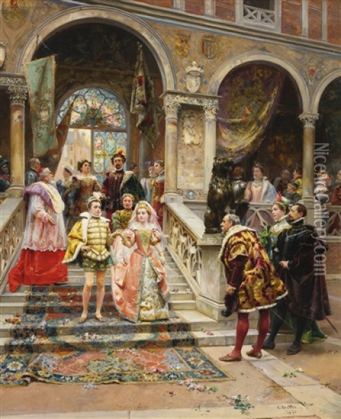 The Marriage Of The Prince Oil Painting - Cesare Auguste Detti