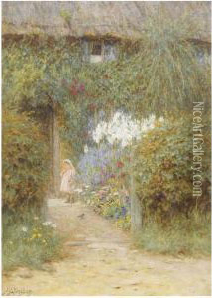 A Cottage At Redlynch Oil Painting - Helen Mary Elizabeth Allingham
