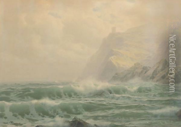 Sea, Rock, And Mist Oil Painting - William Trost Richards